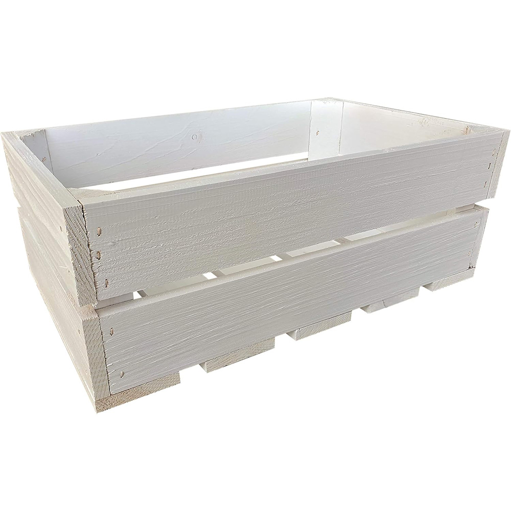 Drewniana skrzynia 25x40x15 cm wytrzymała regał biała