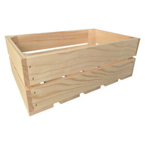 Drewniana skrzynia 25x40x15 cm wytrzymała regał naturalna