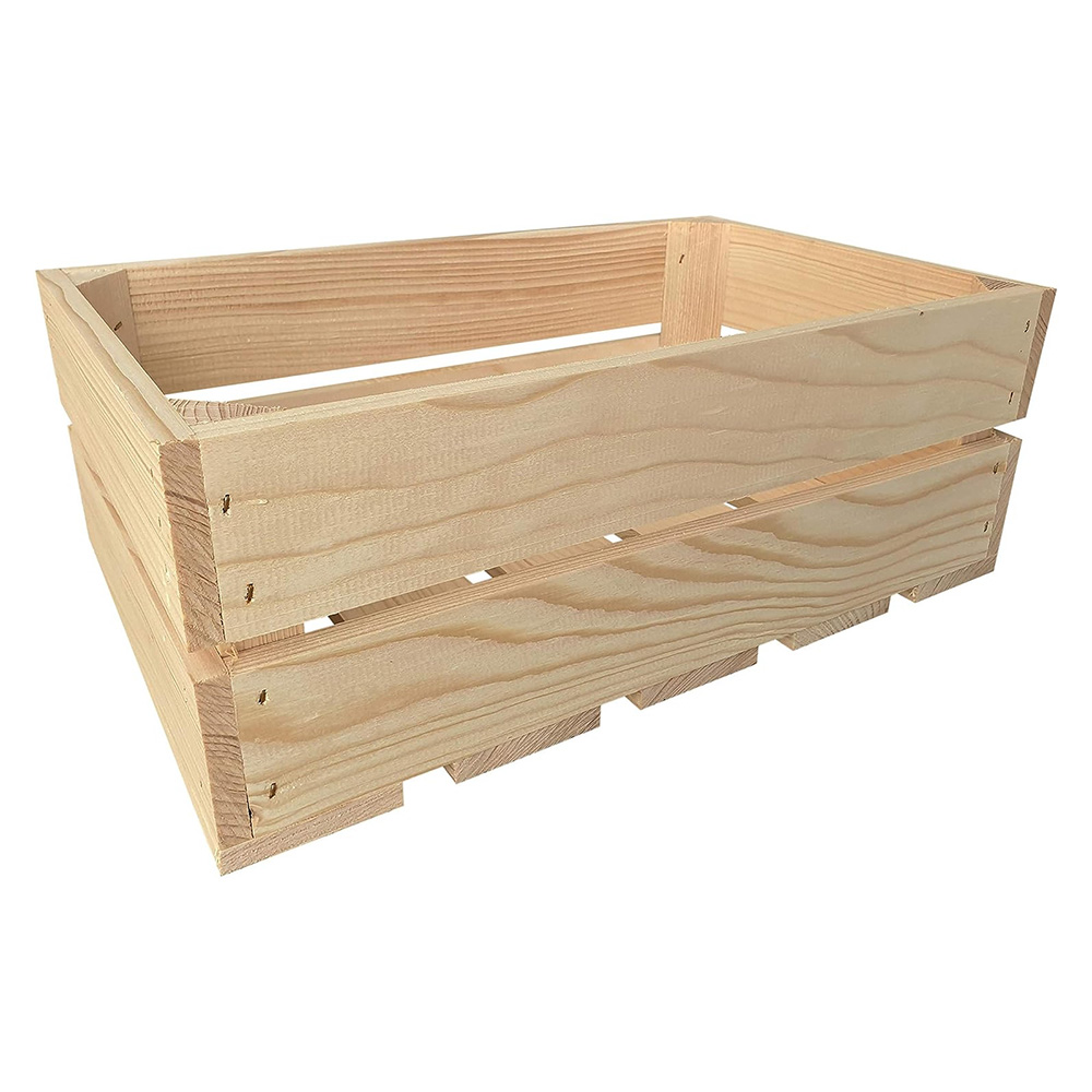 Drewniana skrzynia 25x40x15 cm wytrzymała regał naturalna