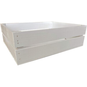 Drewniana skrzynia 50x40x15 cm wytrzymała regał biała