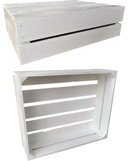 Drewniana skrzynia 50x40x15 cm wytrzymała regał biała