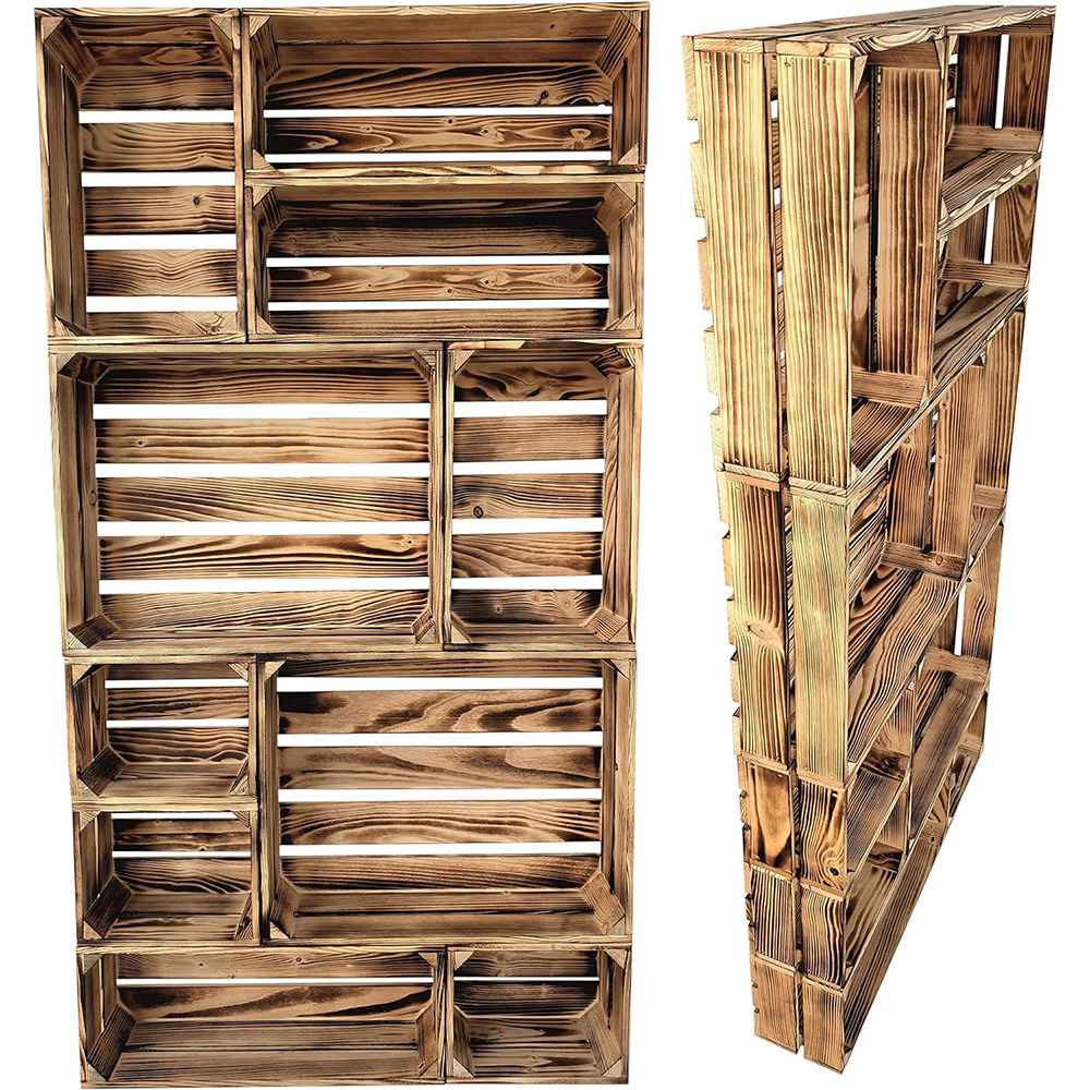 Drewniana skrzynia 25x40x15 cm wytrzymała regał rustykalna - obrazek 3