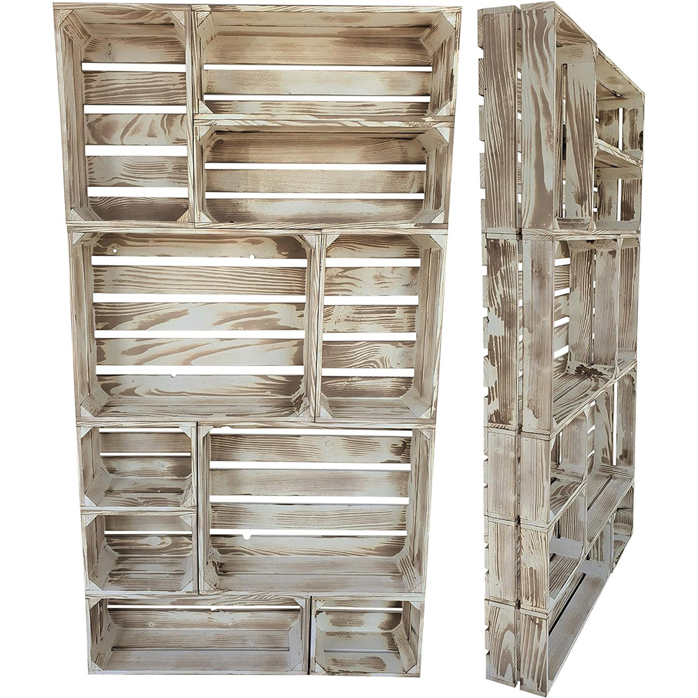 Drewniana skrzynia 25x20x15 cm wytrzymała regał vintage - obrazek 3