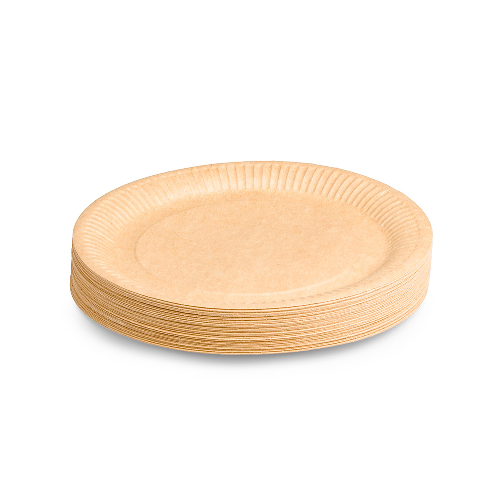 Talerzyki papierowe jednorazowe ekologiczne 23 cm eko kraft - 100 szt
