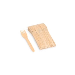Drewniane widelce jednorazowe ekologiczne 140mm - 100 szt