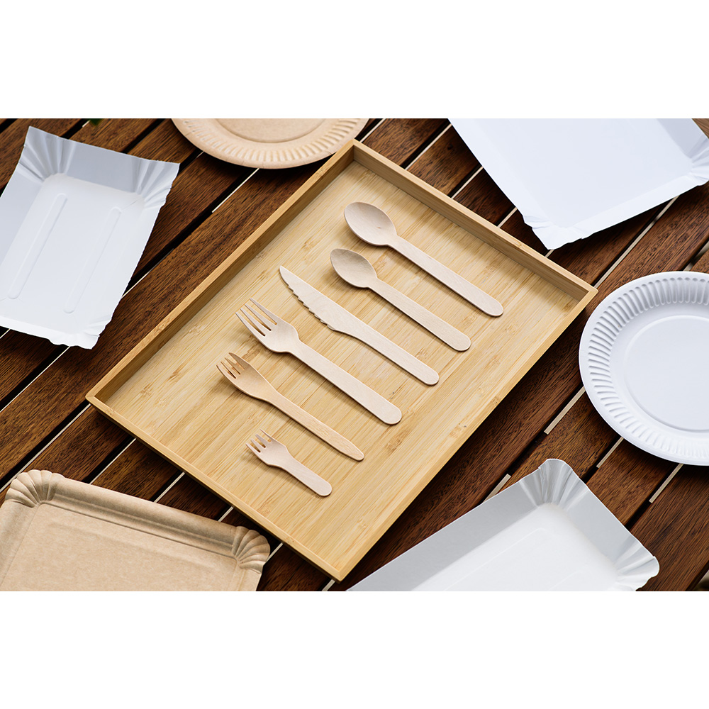 Drewniane widelce jednorazowe ekologiczne 140mm - 100 szt - obrazek 4