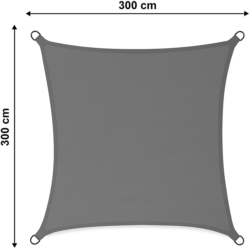 Przewiewny żagiel ogrodowy przeciwsłoneczny 3x3m szary - obrazek 2