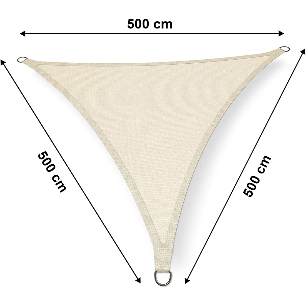 Wodoodporny żagiel ogrodowy przeciwsłoneczny 5x5x5m szary - obrazek 2