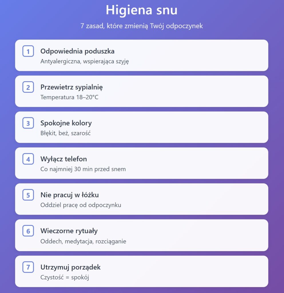 Higiena snu - 7 zasad, które zmienią Twój odpoczynek
