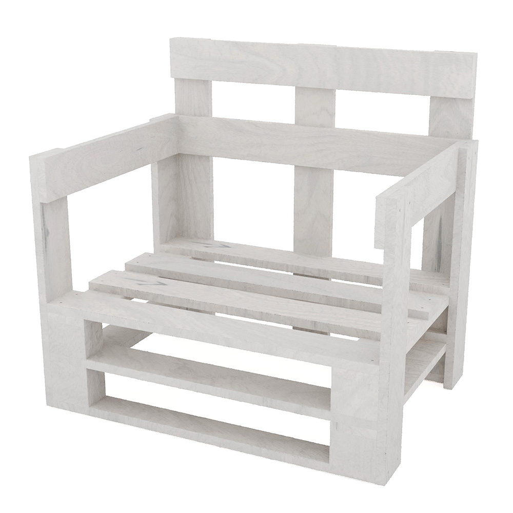 Fotel z palet model MPE BIAŁY