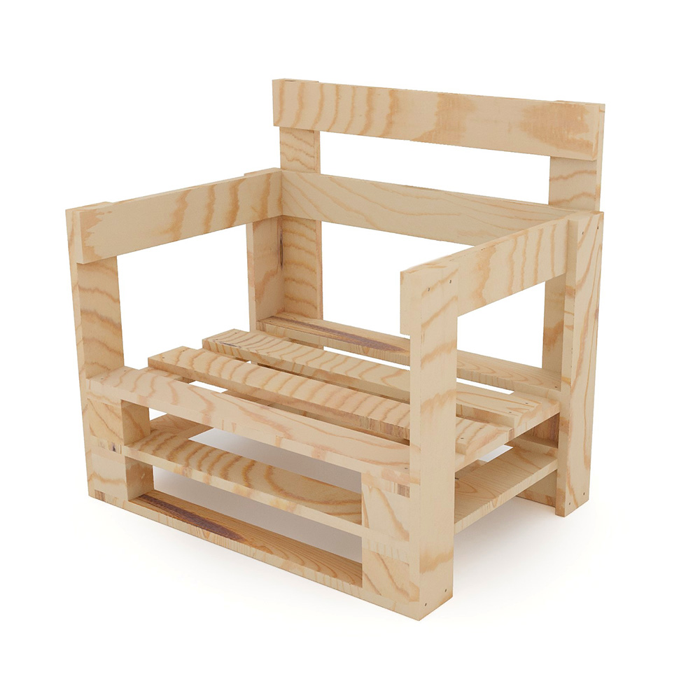 Fotel z palet model MPE NATURALNY