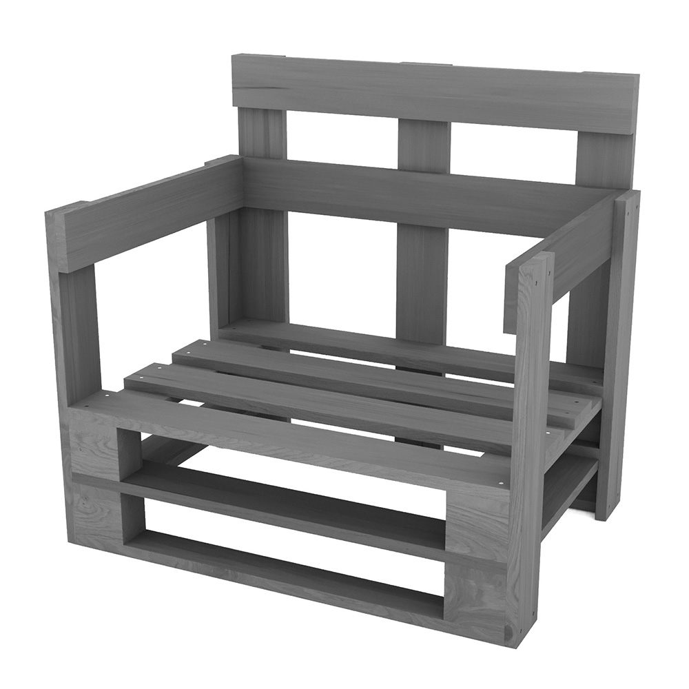 Fotel z palet model MPE SZARY