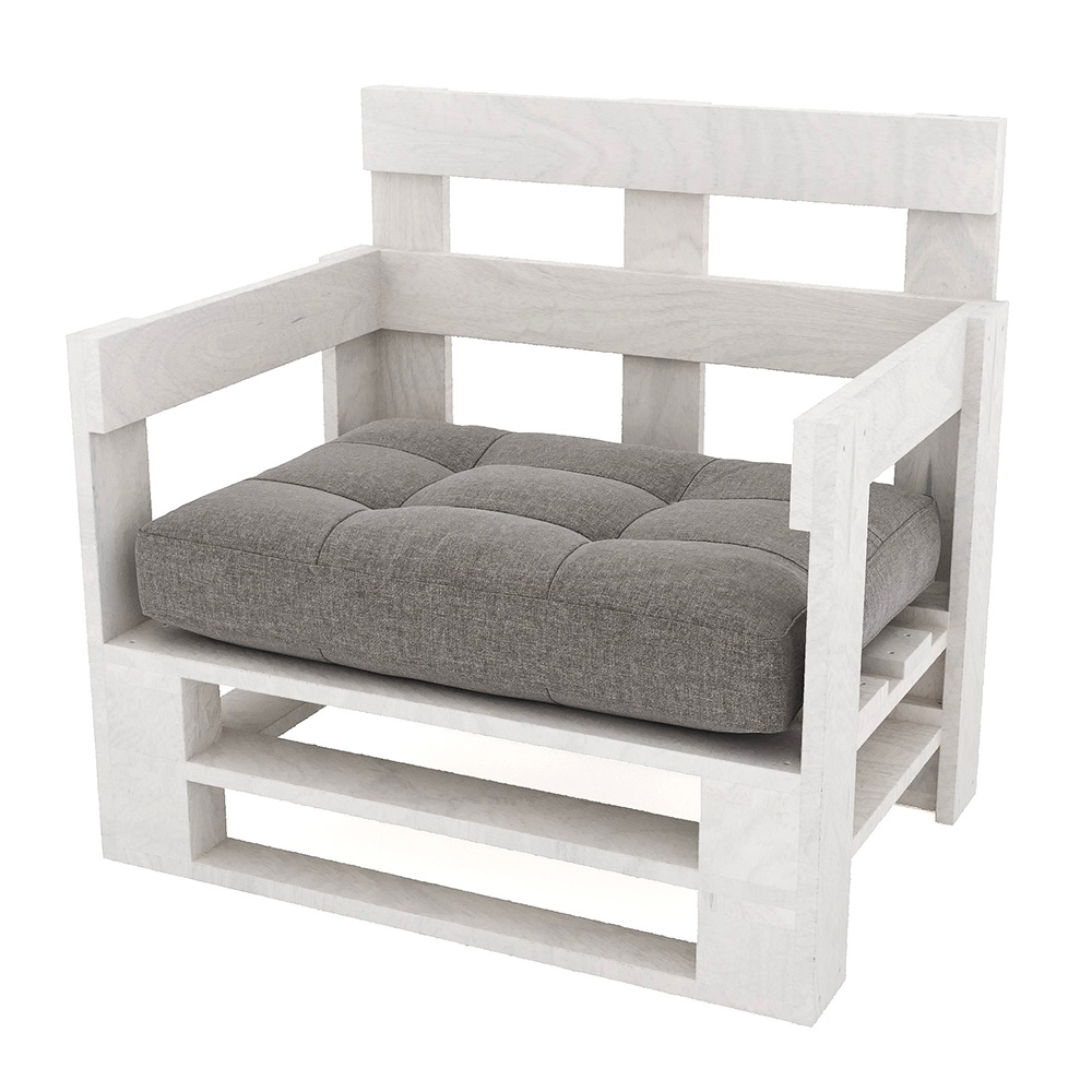 Fotel z palet model MPE BIAŁY - obrazek 2