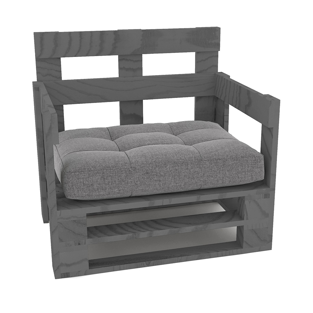 Fotel z palet model MPE SZARY - obrazek 2