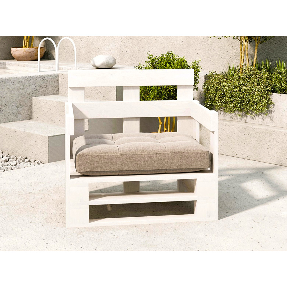 Fotel z palet model MPE BIAŁY - obrazek 3