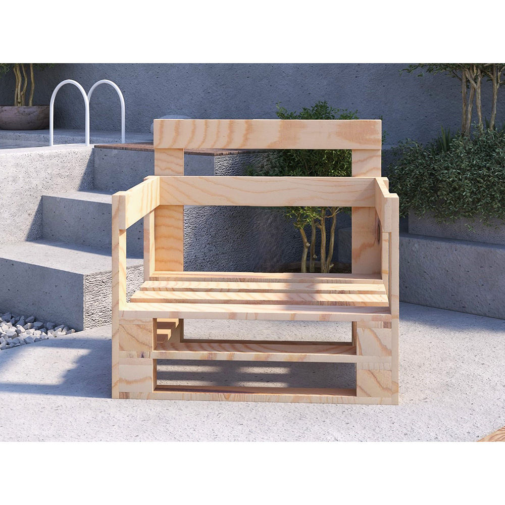 Fotel z palet model MPE NATURALNY - obrazek 3