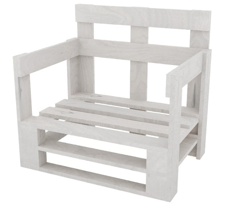 Fotel z palet model MPE BIAŁY