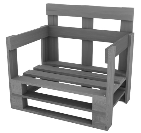 Fotel z palet model MPE SZARY