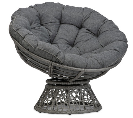 Fotel obrotowy model PAPASAN z poduszką ciemno szary