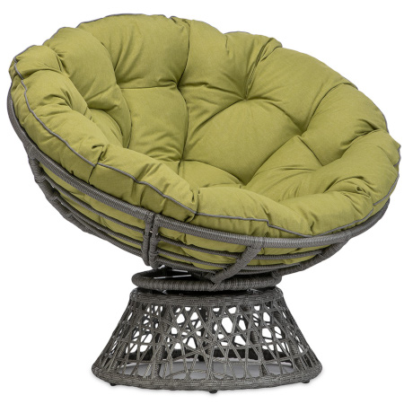 Fotel obrotowy model PAPASAN z poduszką zielony