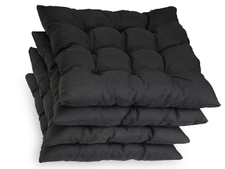 Poduszka na krzesło i fotel ogrodowy ONTARIO 40×40 czarna – 4szt
