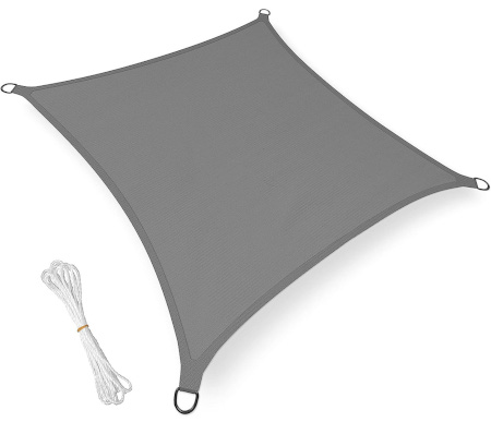Przewiewny żagiel ogrodowy przeciwsłoneczny 3x3m szary