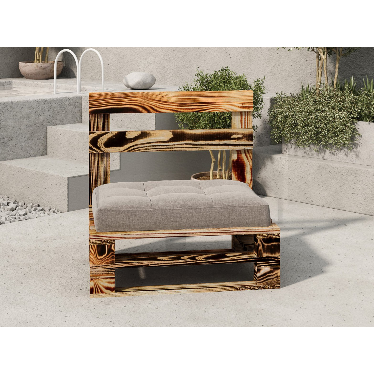 Ławka mała MPE v3 - Rustykalny - opt.